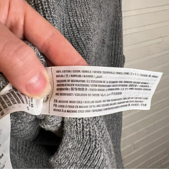 Hollister Gray Cold Shoulder Cotton Sweater, Women’s Size Extra Small - Picture 3 of 7